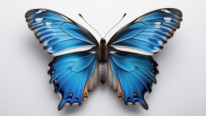 Fototapeta premium A high-quality image of a butterfly isolated on a white background. Ideal for design projects, nature themes, and creative compositions.