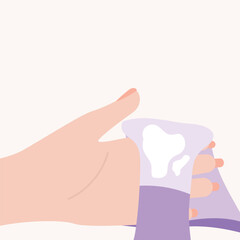 Close up of woman hand holding underwear with white discharge. Woman white vaginal discharge on panty. vaginal infection .vector illustration
