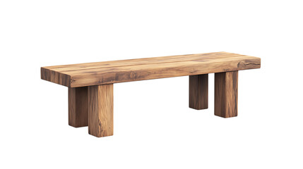 A compact Japanese garden bench crafted from reclaimed teak wood, featuring a simple, minimalist design, standalone on white background