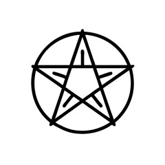 Minimalist pentagram icon in black and white design  
