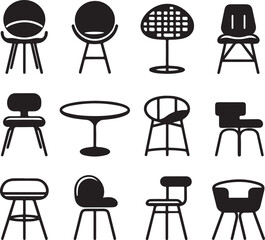  Chair & Seating icons set