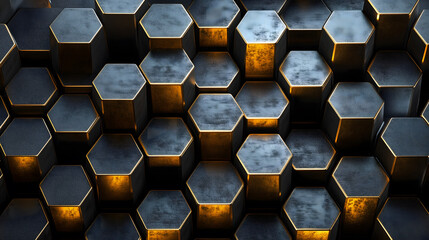 abstract background with 3d-hexagons
