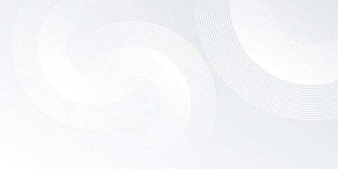 White background with white circle lines digital future simple abstract modern