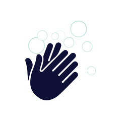 Wash / washing hands to keep clean flat vector icon for websites or sign