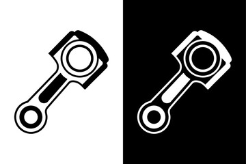 Engine Piston Silhouette Vector – Black & White Automotive Icon.