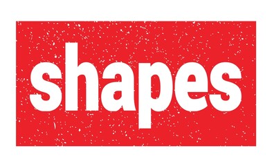 shapes text written on red stamp sign.