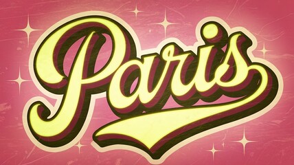the name Paris with elegant typography and warm colors