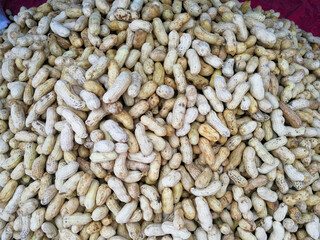 Boiled beans for sale in a food market