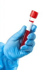 Holding Blood Sample in Tube by Medical Professional for Analysis