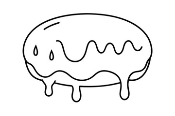 Delicious Glazed Donut Dripping Sweet Icing Pastry Dessert Treat