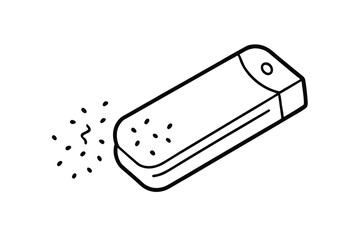 Eraser Crumbs Sketch, Line Art, Rectangular, Black, White, Cleaning, Dust, Graphic Design