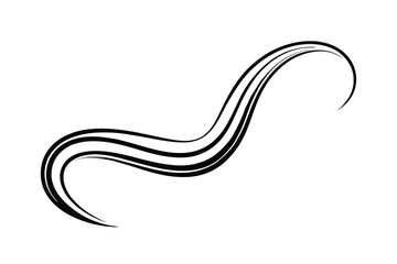 Abstract Black Wave Lines Swirl Design Graphic Art