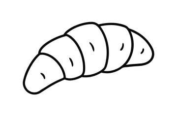 Simple Line Drawing of a Buttery Delicious Croissant