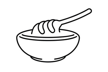 Honeycomb Honey Dipper in Bowl Sweet Treat, Delicious, Golden