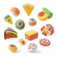 3D Food Icon Set – Tasty and Realistic