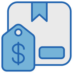 Price Blue White Icon
