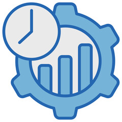 Fototapeta premium Productivity Blue White Icon
