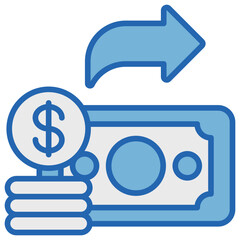 Expenditure Blue White Icon