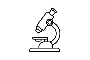 Microscope Science Lab Equipment Outline Icon Illustration Vector