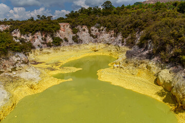 The geothermal area of Waiotapu Thermal Wonderland near Rotorua, New Zeeland