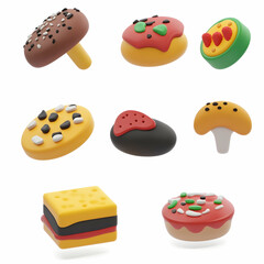 Colorful 3D Food Icon Pack for UI and Apps