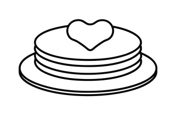 Hearttopped Pancake Stack Delicious Breakfast, Sweet Treat, Food Icon