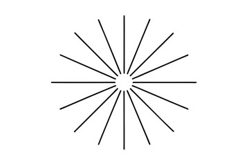 Obraz premium Abstract Radiating Lines, Circular Design, Geometric Pattern, Simple Graphic, Black Lines, White Bac