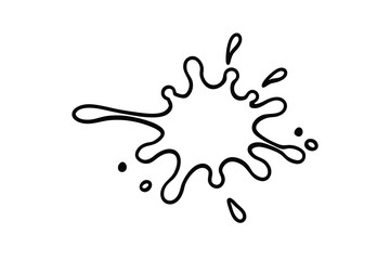 Abstract Black Ink Splashes, Drips, Blots, and Splatters Design