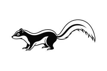 Obraz premium Striped Skunk Illustration Black, White, Animal, Wildlife, Nature