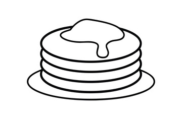 Delicious Pancakes Stack, Syrup Drizzle, Breakfast Food Icon