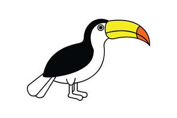 Tropical Toucan Bird Illustration Colorful, Cartoon, Simple, Design