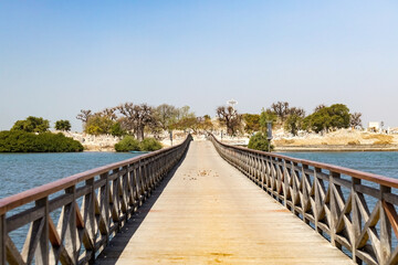 Obraz premium Wooden bridge at Joal Fadiuth island In Senegal
