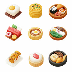 High-Quality 3D Food Icons – Snacks, Meals & Drinks