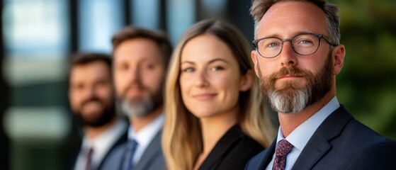 Obraz premium Focused professionals in formal attire
