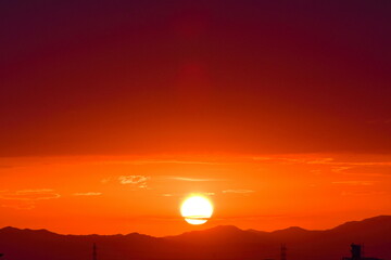 日和山展望台から朝日を望む（新潟県）