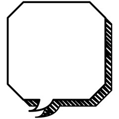 Vector illustration of Speech bubble 3 [scribble shadow (black)]