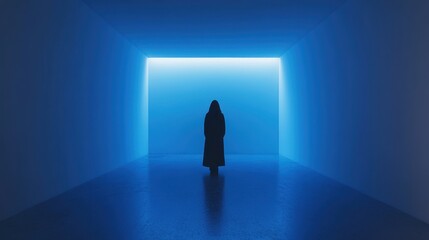 Obraz premium Colorful silhouette pf person standing in monochrome crowd of different people,surreal unique and different concept,loneliness in society,shadow,freedom,Love,be yourself,Stand out from the crowd.