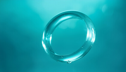 Surreal lloating transparent ring. Abstract desgin.