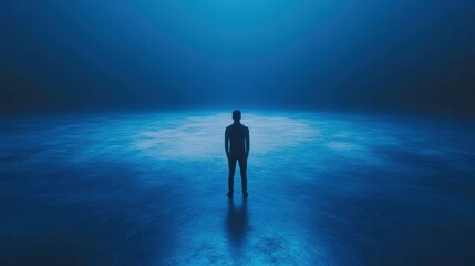 Colorful silhouette pf person standing in monochrome crowd of different people,surreal unique and different concept,loneliness in society,shadow,freedom,Love,be yourself,Stand out from the crowd.