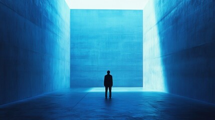 Fototapeta premium Colorful silhouette pf person standing in monochrome crowd of different people,surreal unique and different concept,loneliness in society,shadow,freedom,Love,be yourself,Stand out from the crowd.