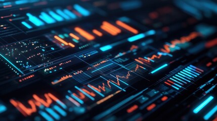 Digital dashboard with various data visualizations