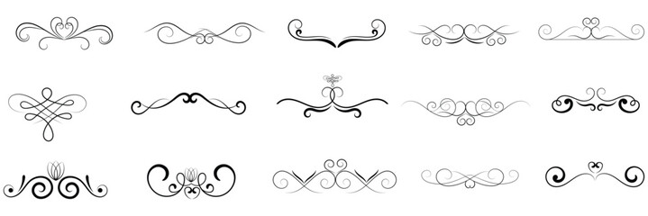 Obraz premium Calligraphy ornate frame elements. Vintage and filigree decoration. Ornate frames, scroll swirls element. divider vintage invitation. filigree&nbsp;scroll&nbsp;element&nbsp;.EPS&nbsp;10&nbsp;. 