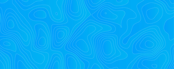 Obraz premium Abstract Sky blue topology and topography vector design background. Smooth wavy lines topographic contour lines vector map seamless pattern. Thin curved wavy lines topology on a blue color background.