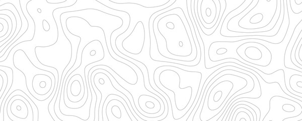 White Topology and Topography Vector Layered Paper Cutout Abstract Background. Smooth Wavy curve lines banner design vector map seamless pattern. Thin curved wavy lines topology on a white background.