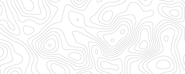 White Topology and Topography Vector Layered Paper Cutout Abstract Background. Smooth Wavy curve lines banner design vector map seamless pattern. Thin curved wavy lines topology on a white background.