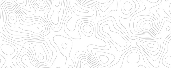 White Topology and Topography Vector Layered Paper Cutout Abstract Background. Smooth Wavy curve lines banner design vector map seamless pattern. Thin curved wavy lines topology on a white background.