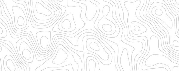 White Topology and Topography Vector Layered Paper Cutout Abstract Background. Smooth Wavy curve lines banner design vector map seamless pattern. Thin curved wavy lines topology on a white background.