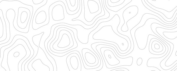 White Topology and Topography Vector Layered Paper Cutout Abstract Background. Smooth Wavy curve lines banner design vector map seamless pattern. Thin curved wavy lines topology on a white background.