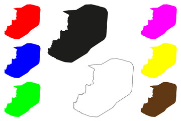 Dewas city (Republic of India, State of Madhya Pradesh) map vector illustration, scribble sketch Dewas map