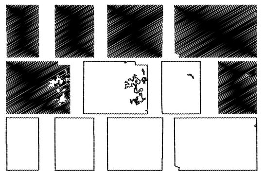 Day, Davison, Hutchinson, Hand, Hanson and Harding County, State of South Dakota (U.S. county, United States of America, USA, U.S., US) map vector illustration, scribble sketch map
